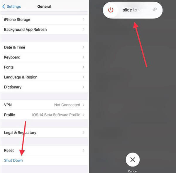 turn off iphone in settings when my iPhone won't turn off