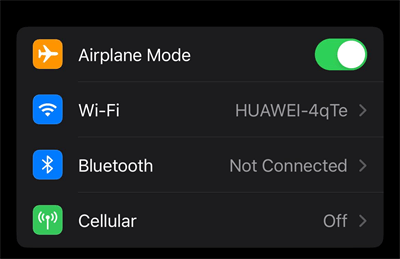 turn off sos on iphone via airplane mode