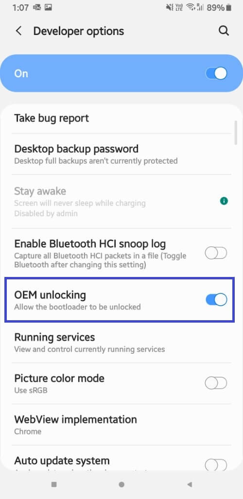 OEM unlocking