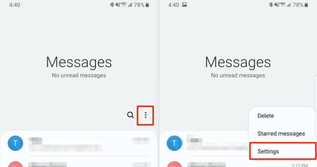 turn on rcs messages on samsung