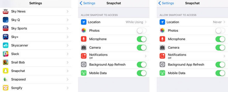 Stop Snapchat Access Your Location