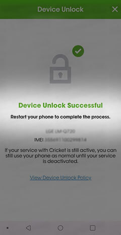 unlock a cricket phone