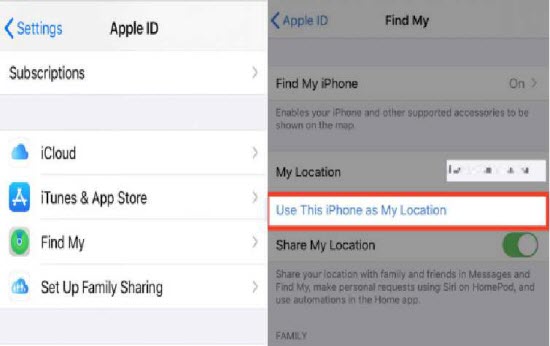 use another iPhone to change location