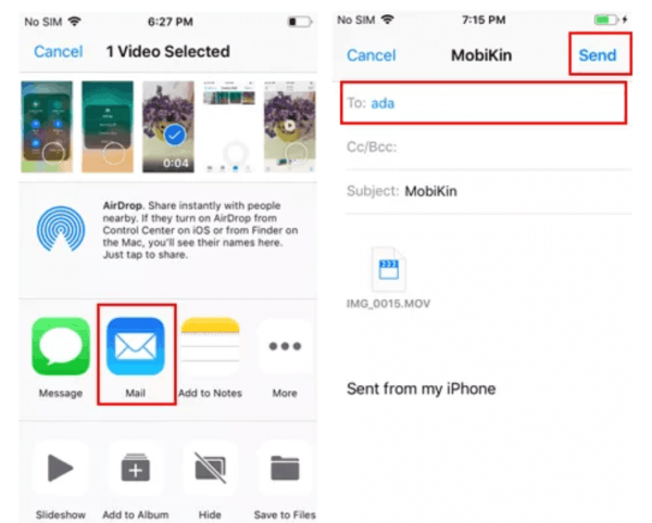 use email to receive videos