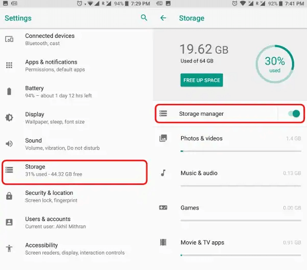 use Smart Storsgr Manager to empty trash on Android