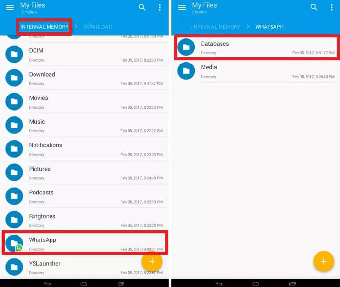 restore WhatsApp from local backup