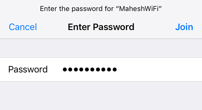 wifi password iphone