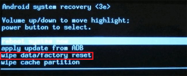 wipe data and factory reset