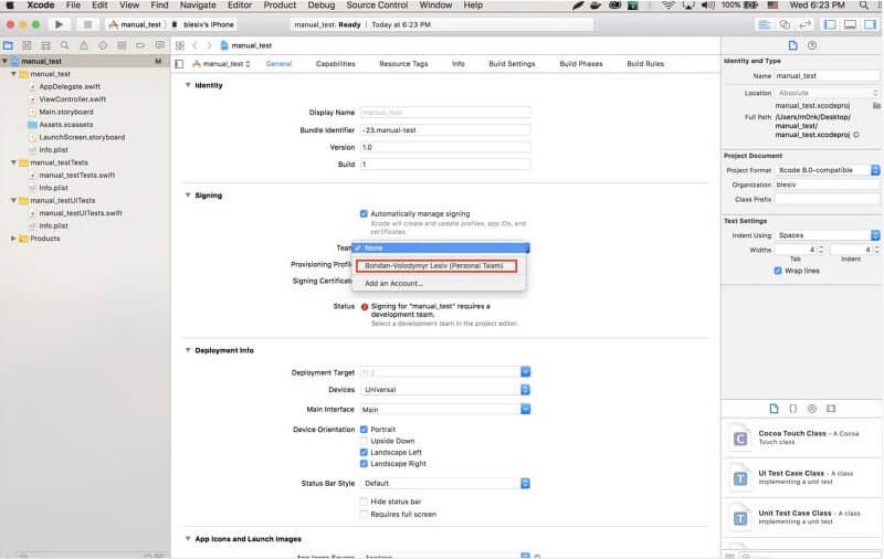 fake location with xcode