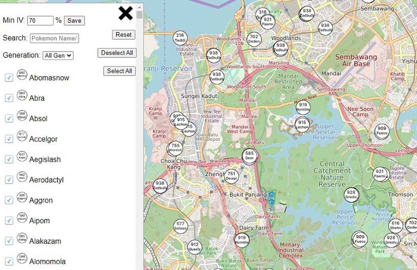 희귀 포켓몬 위치 검색