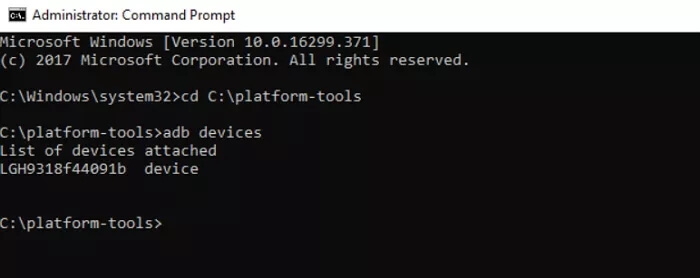 habilite la depuración usb mediante el comando adb
