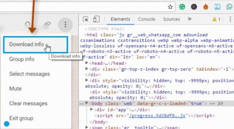 export WhatsApp contacts to excel via Download WhatsApp Group Phone Number extension