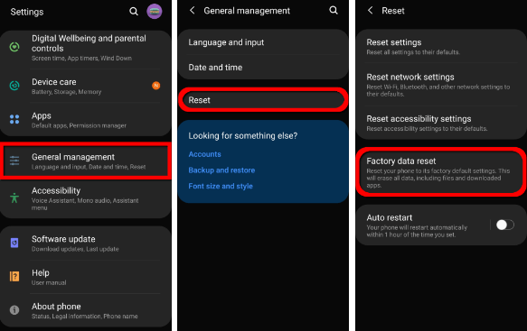 factory reset android