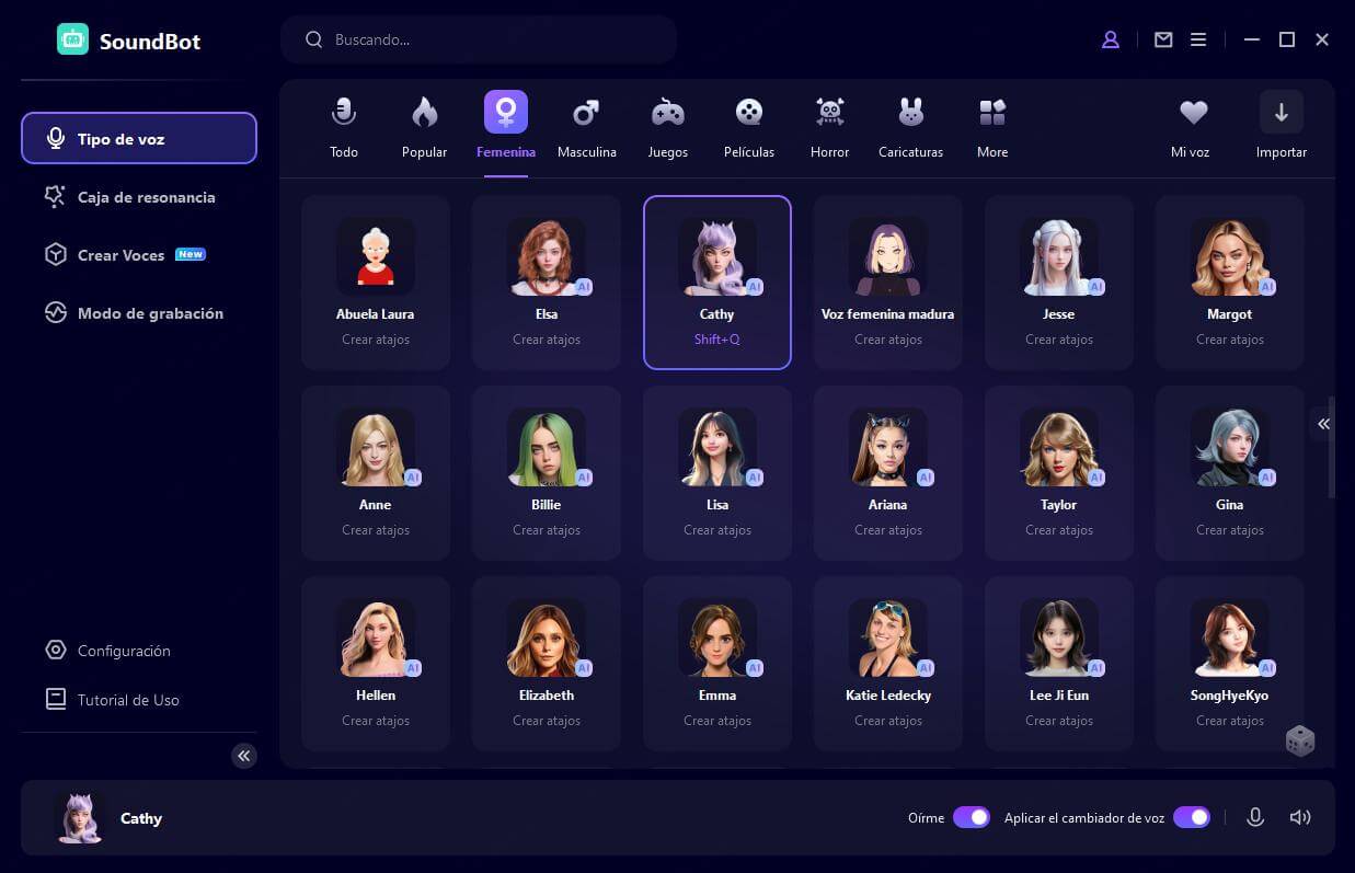 voz mujer en wootechy soundbot