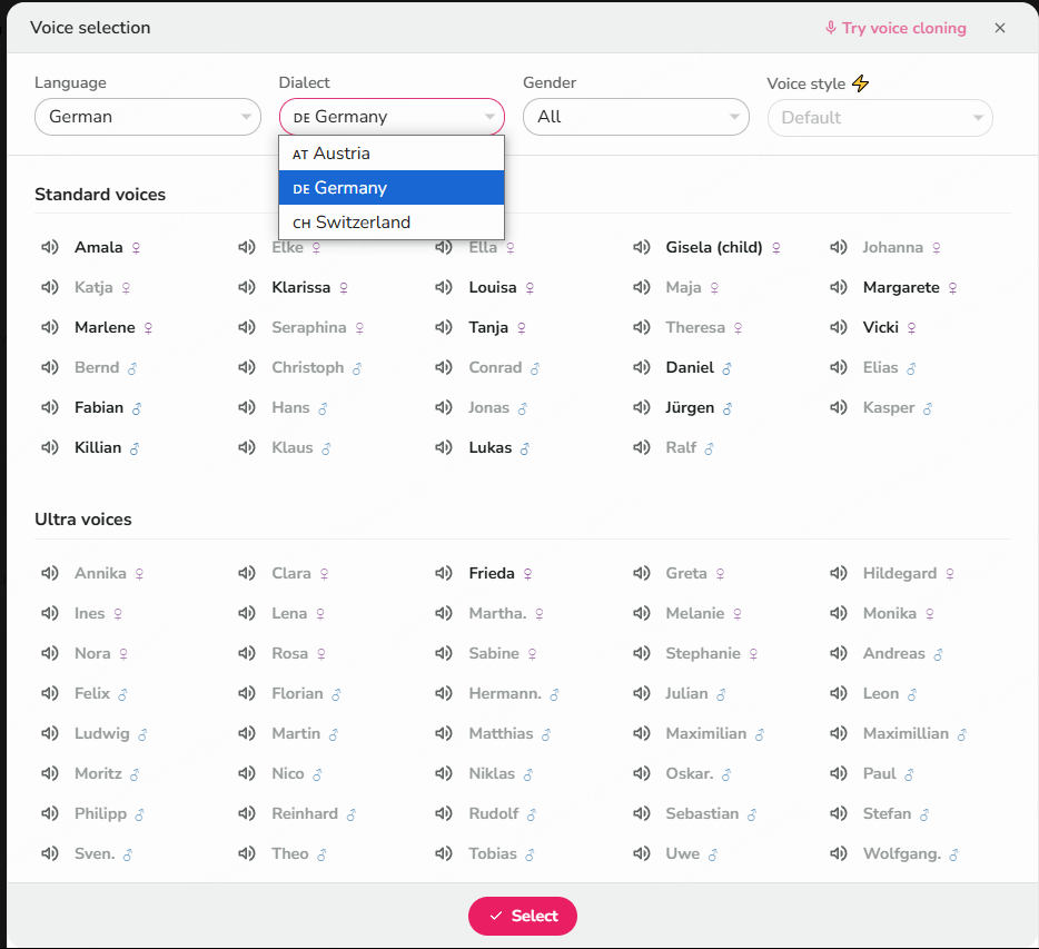 fliki deutscher generator