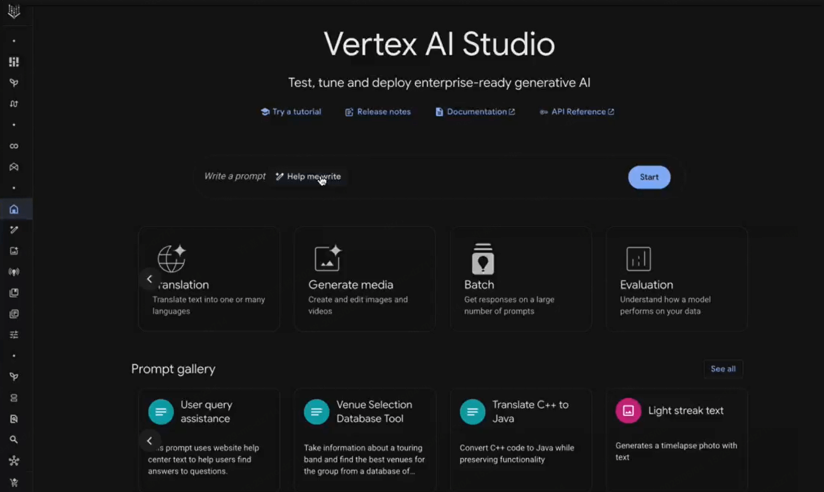 Google Vertex AI Studio