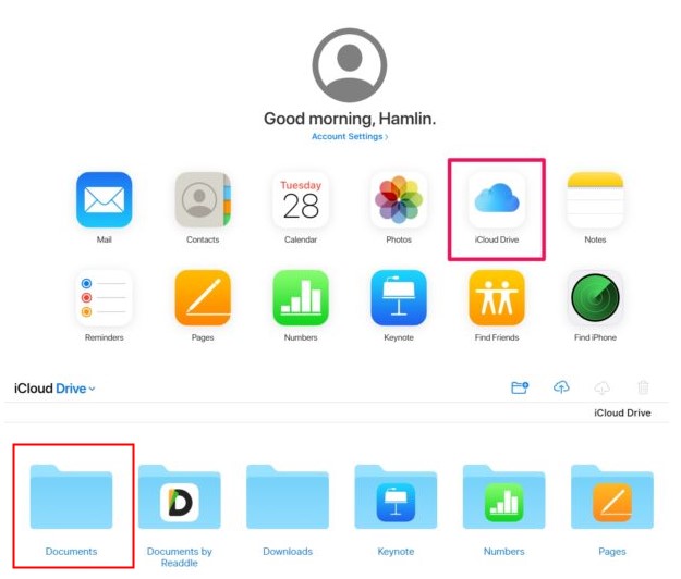 Copia de seguridad de iCloud Drive