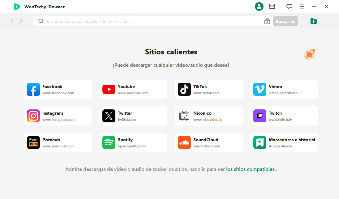 plataformas compatibles de WooTechy iDowner