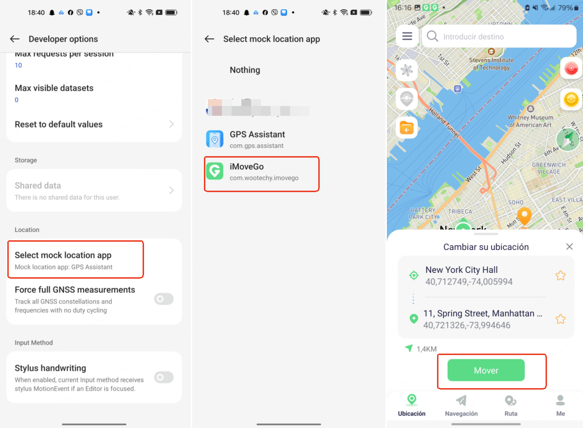 selecciona iMoveGo como Mock Location App