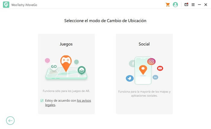 elige el modo de juego o el modo social en wootechy imovego