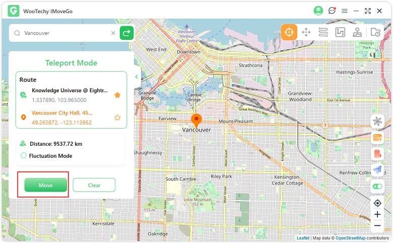gps-standort fälschen durch teleport-modus