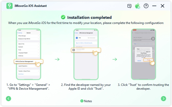 complete imovego ios app installation