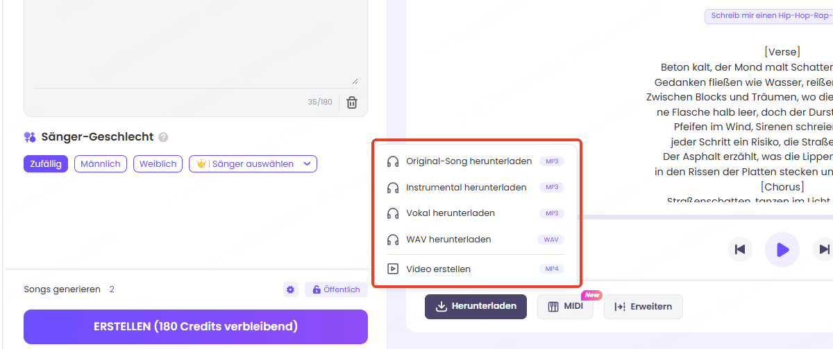 Mehrere Download-Formate in TopMediai