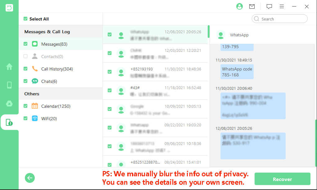 vista previa de datos de teléfono muerto iseeker android