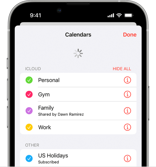 refresh calendars on iphone