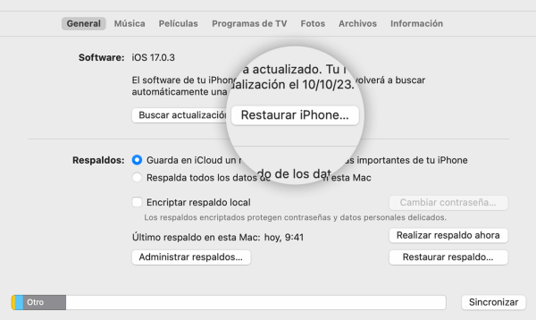 Usar iTunes para Restaurar un iPhone con Pantalla Rota