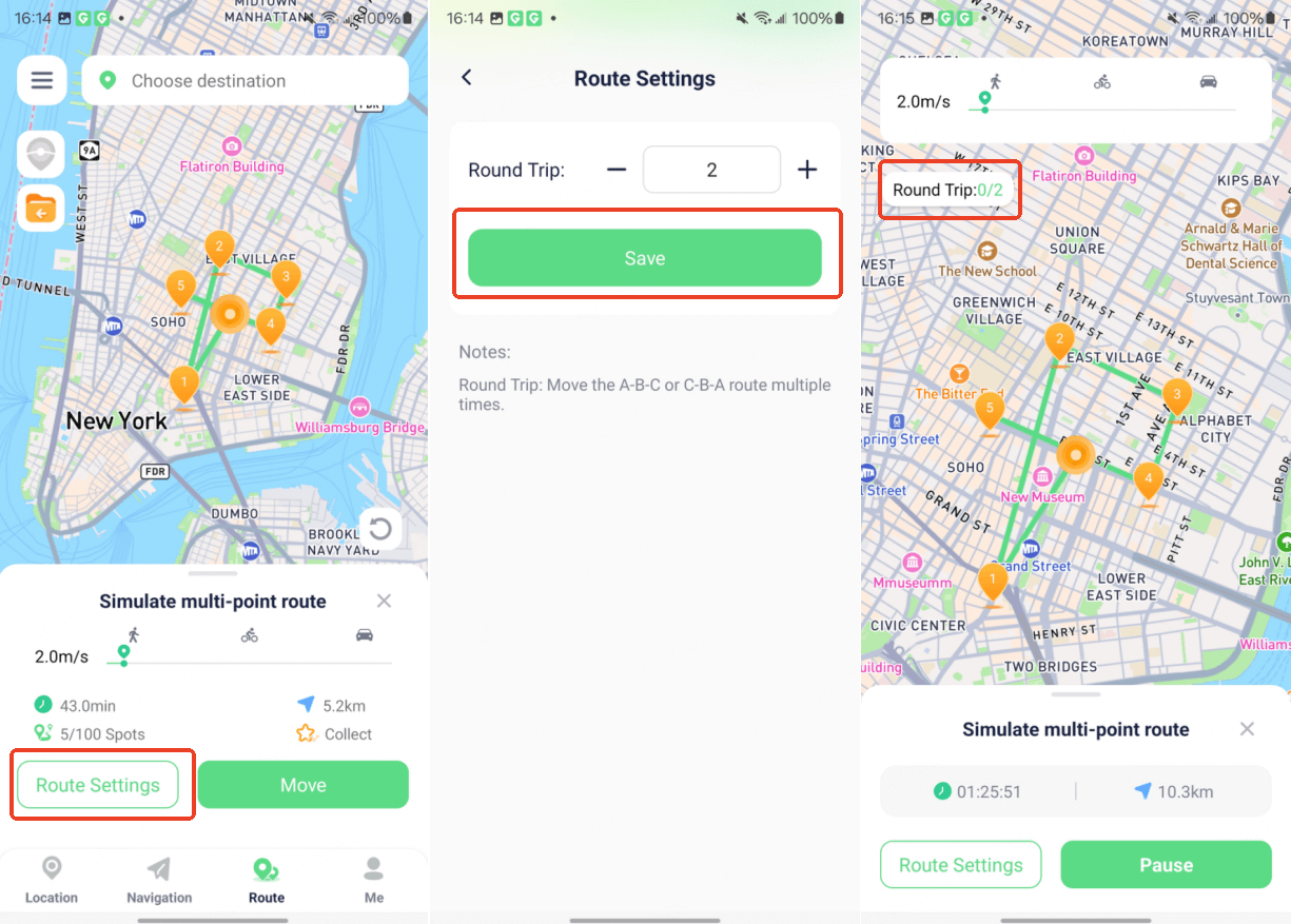 return and loop in iMoveGo