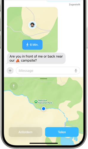 Standort in der Nachrichten-App teilen