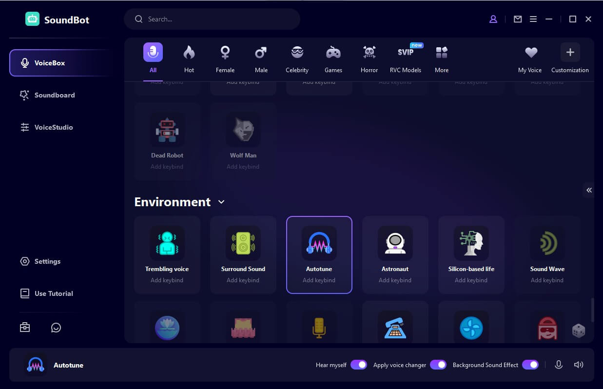 voice beautify effect in soundbot