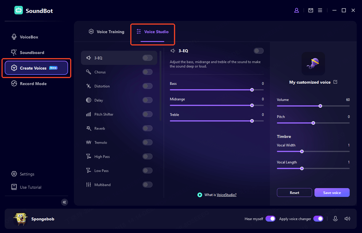 create customize voice on Discord