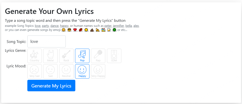 these lyrics do not exist Online-Generator für Songtexte