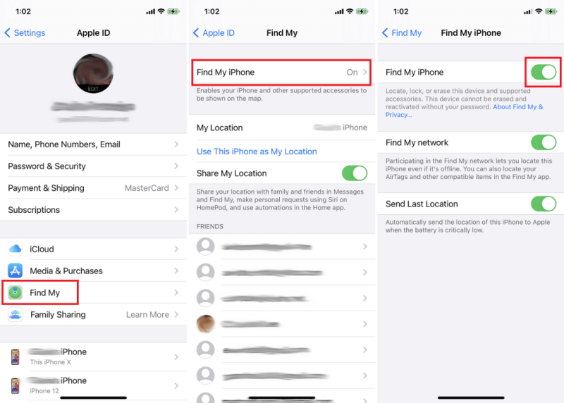 Mein iPhone suchen auf dem iphone deaktivieren