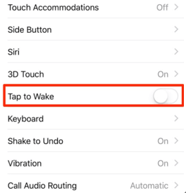 turn off tap to wake