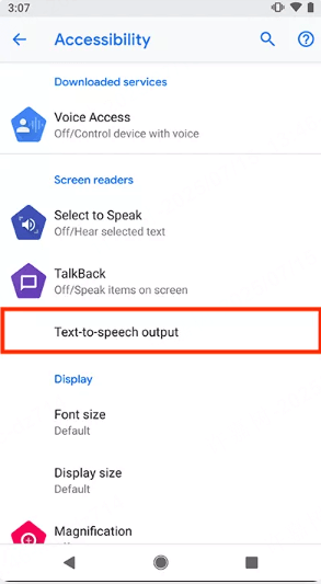 텍스트 음성 변환 설정