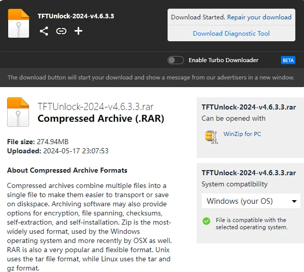 TFT 잠금 해제 도구 다운로드