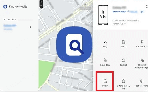 내 모바일 찾기 사용 PIN을 잊어버린 경우 Samsung 잠금 해제