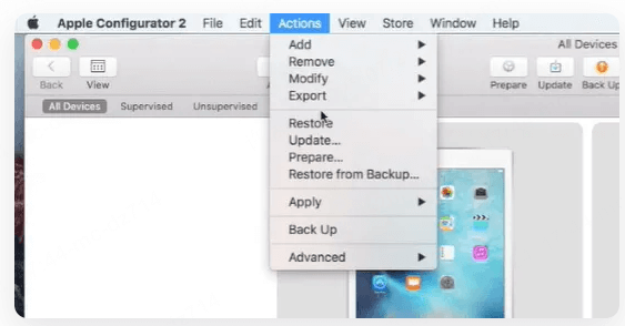 Configurator 2를 사용하여 iPad 감시 제거하기