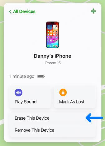 iCloud에서 기기 지우기