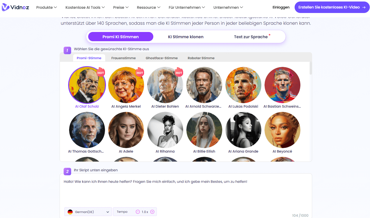 vidnoz stimmenverzerrer online