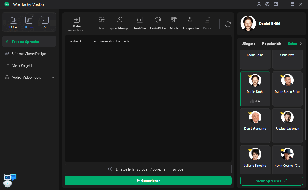 voxdo Deutsche Stimme generieren