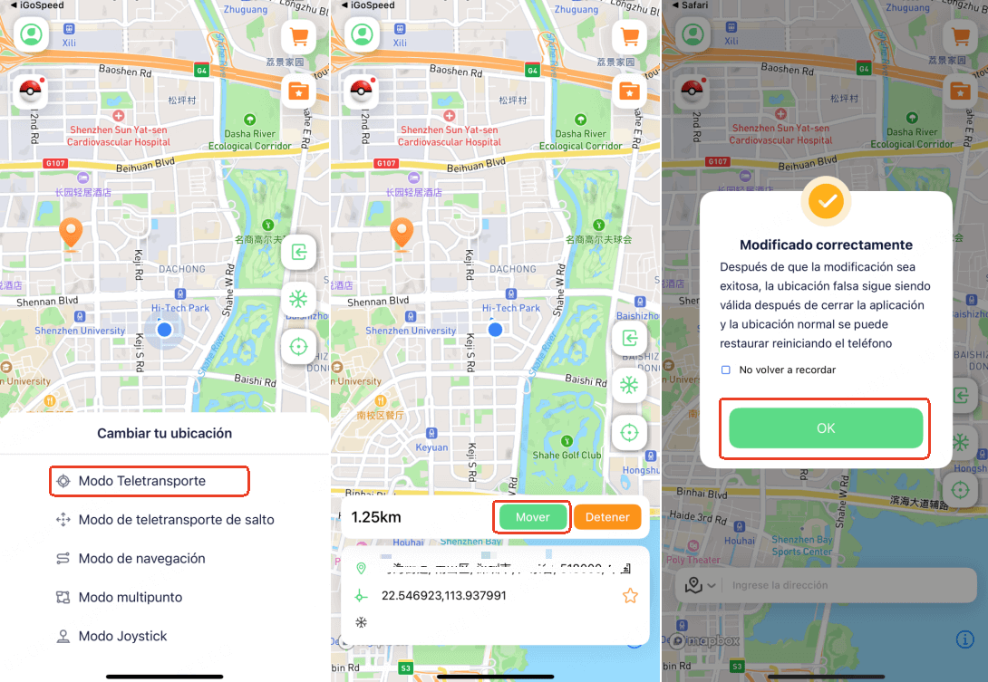 Cambiar la ubicación de ios sin pc