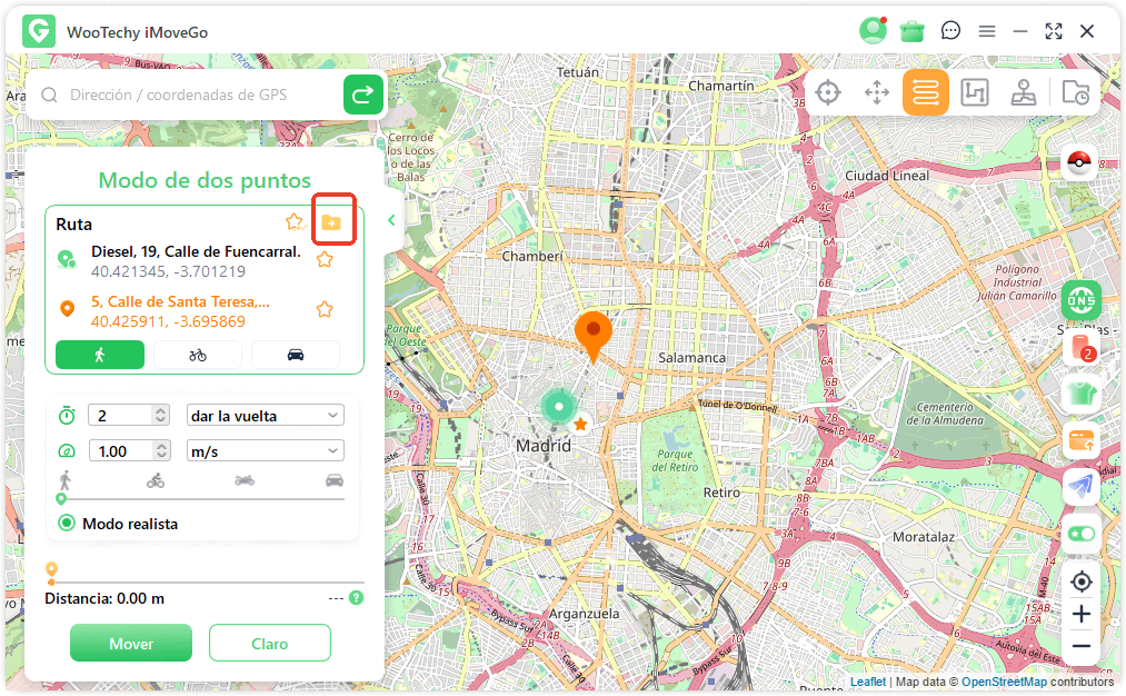 Exportar un archivo GPX