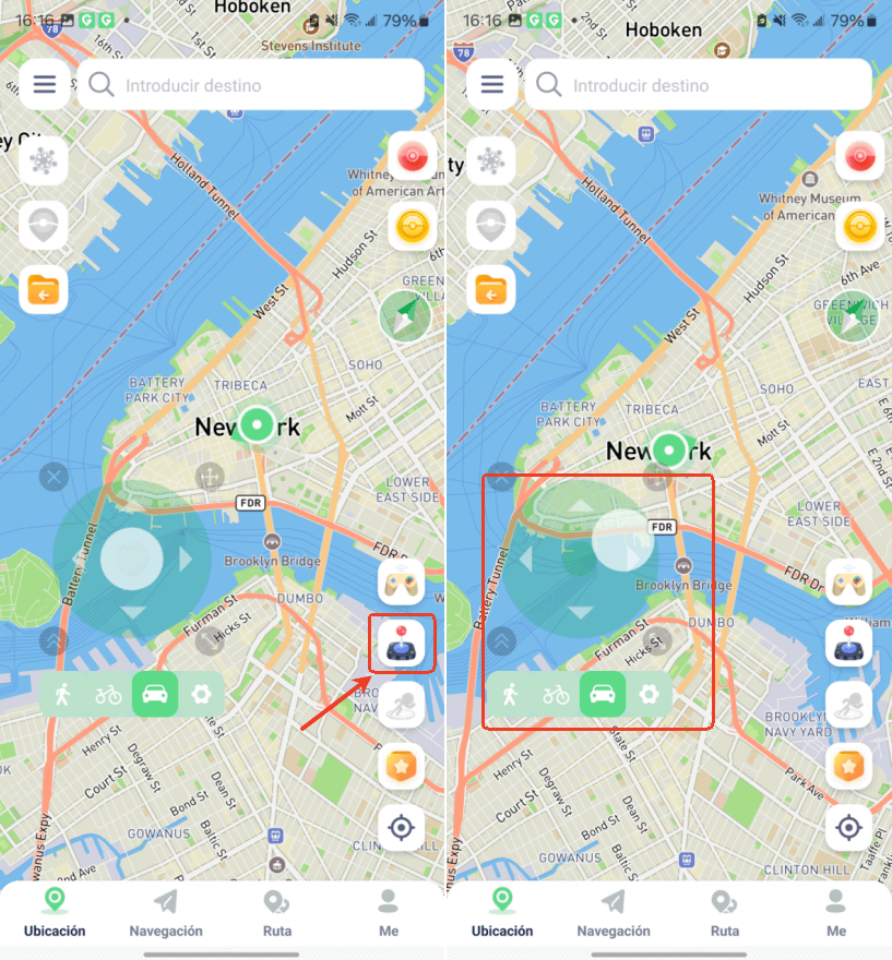 Simular Ubicación con Joystick
