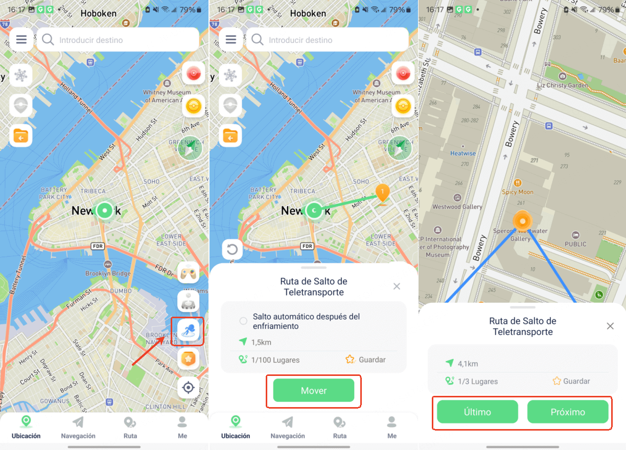 Simular Movimiento GPS con la Ruta de Teletransporte