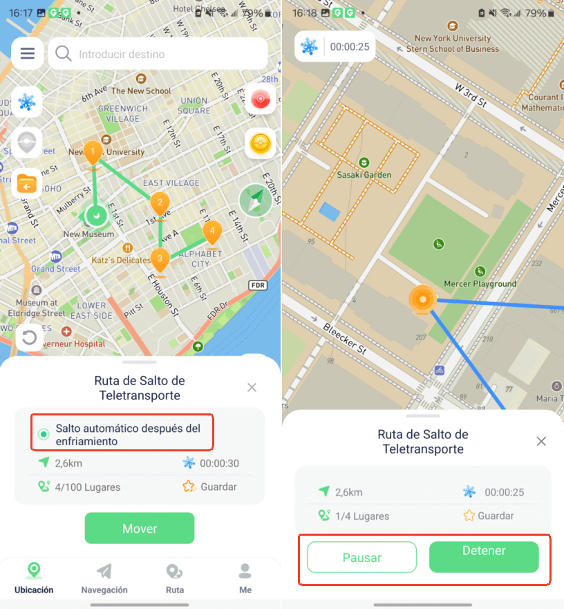 Salto automático tras enfriamiento