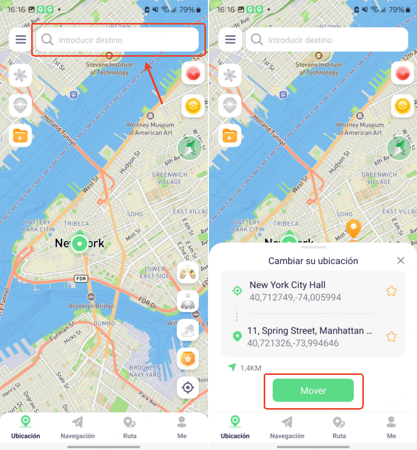 Cambiar la Ubicación GPS con el Modo de Teletransporte